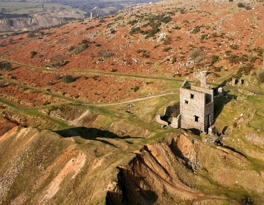 South Caradon Mine, Holman and Rule Shafts' Aerial